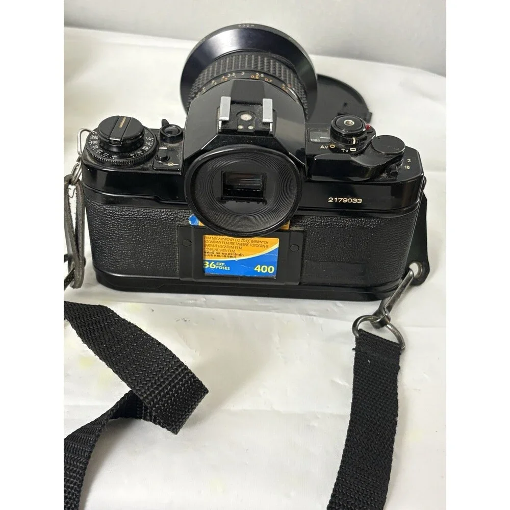 Canon A-1 35mm Film Camera with toyo optics 28mm 1:3.5 Lens and F=28-80  Tested